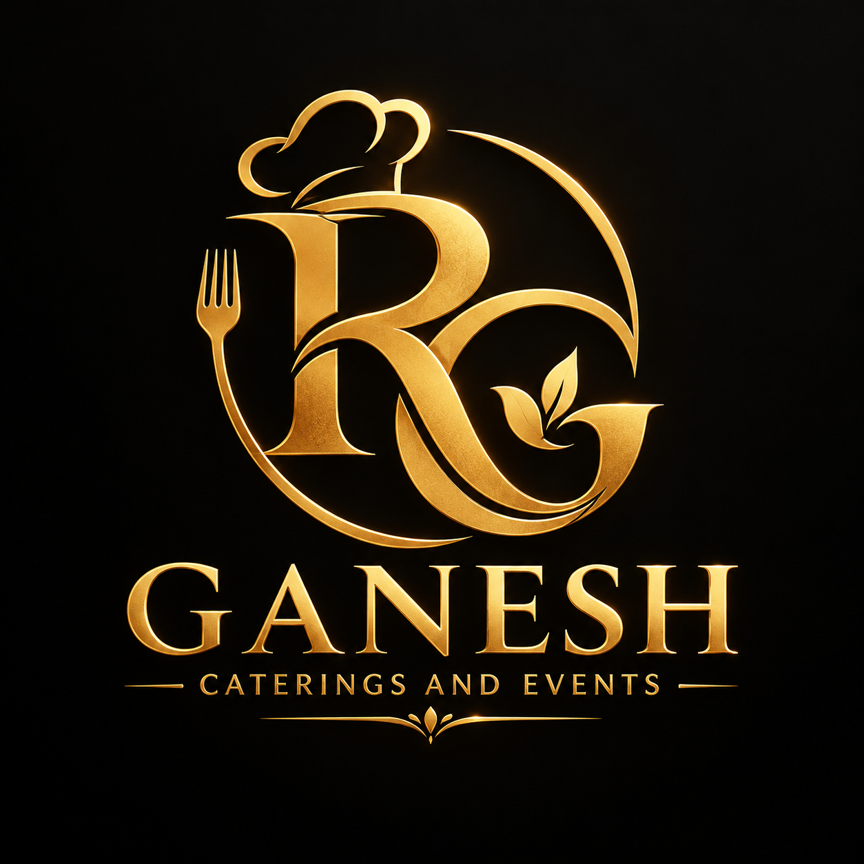 Ganesh Catering & Events RG gold emblem